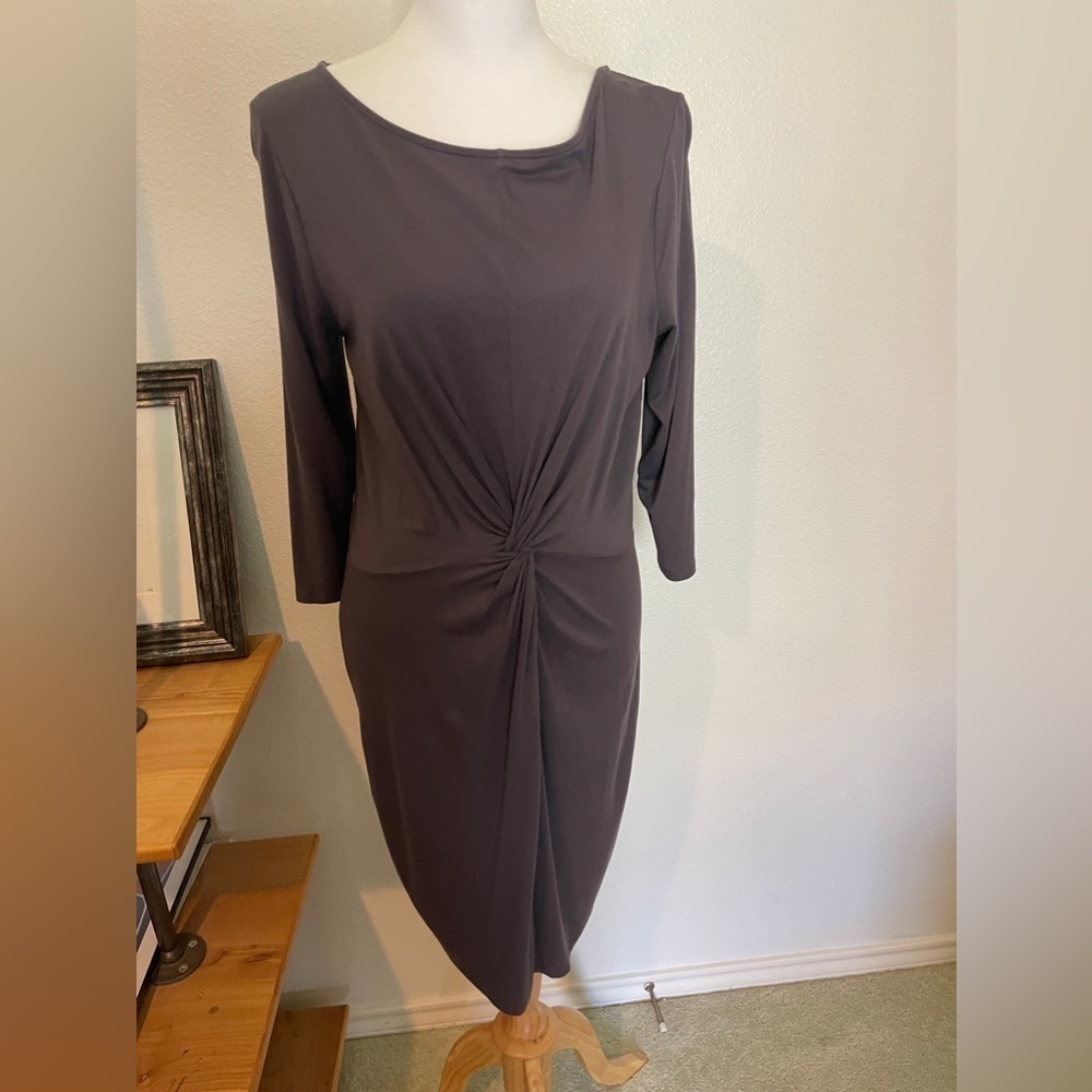 Three Dots Knot | Detail Waist Dress | Rich Grey | L